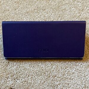 Fendi Deep Purple Leather Eye Glass Case